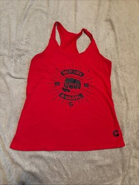 Red Graphic Racerback Tank Top by G